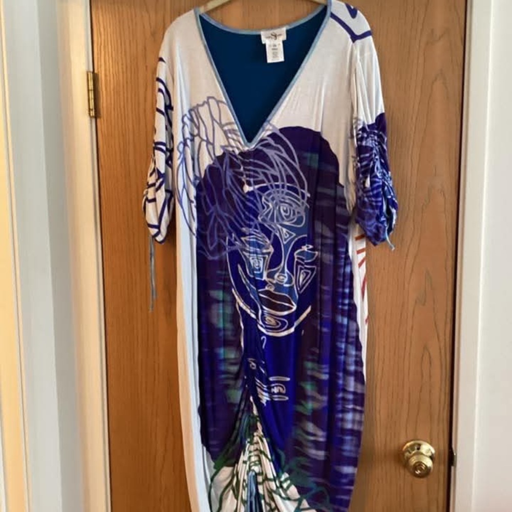 Abstract Face Print Dress